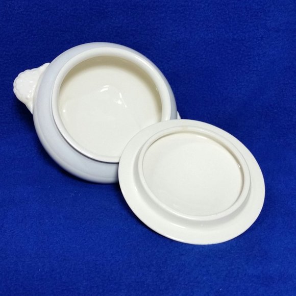 Homer Laughlin Nautilus Grey Gardenia Footed Sugar Bowl and Creamer Set - Picture 5 of 10